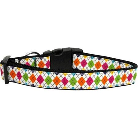 UNCONDITIONAL LOVE Colorful Argyle Ribbon Dog Collars Medium UN2451408